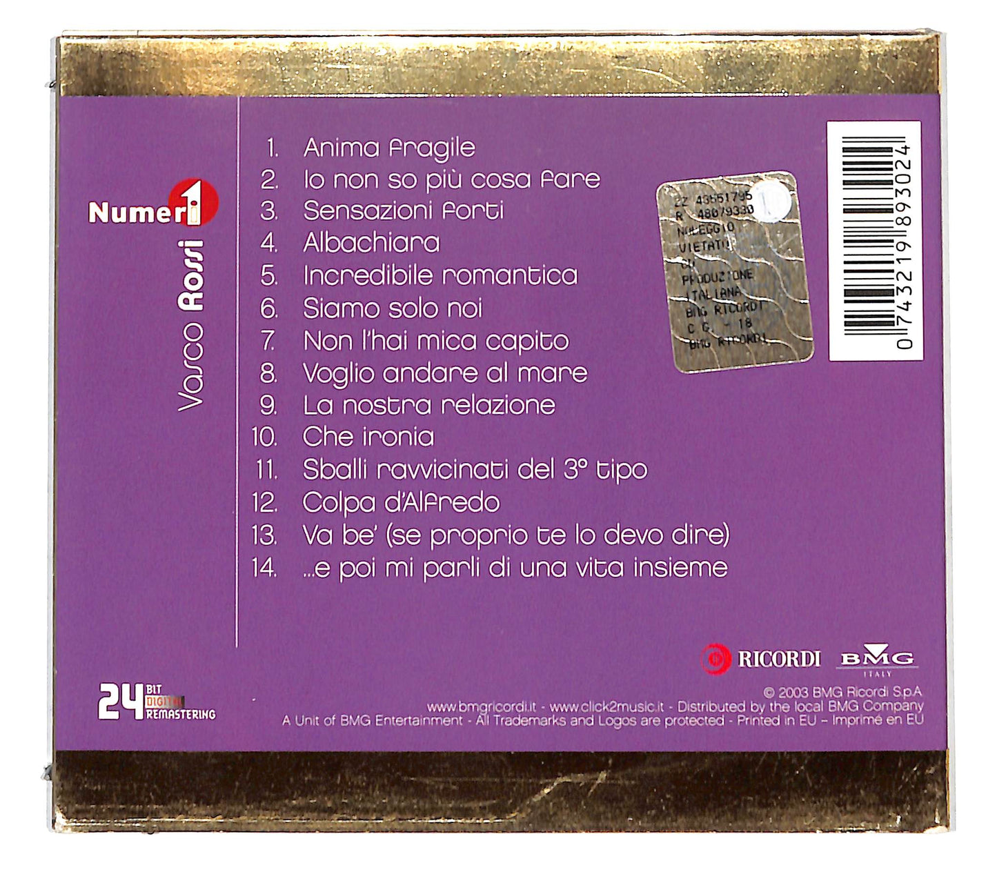 EBOND Vasco Rossi - Vasco Rossi DIGIPACK CD CD139161