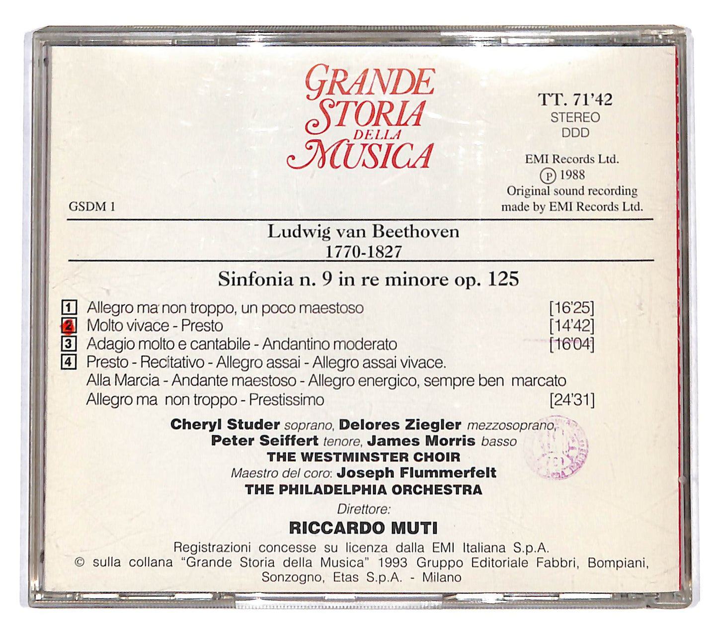 EBOND Beethoven , Riccardo Muti - Sinfonia N. 9 CD CD139251