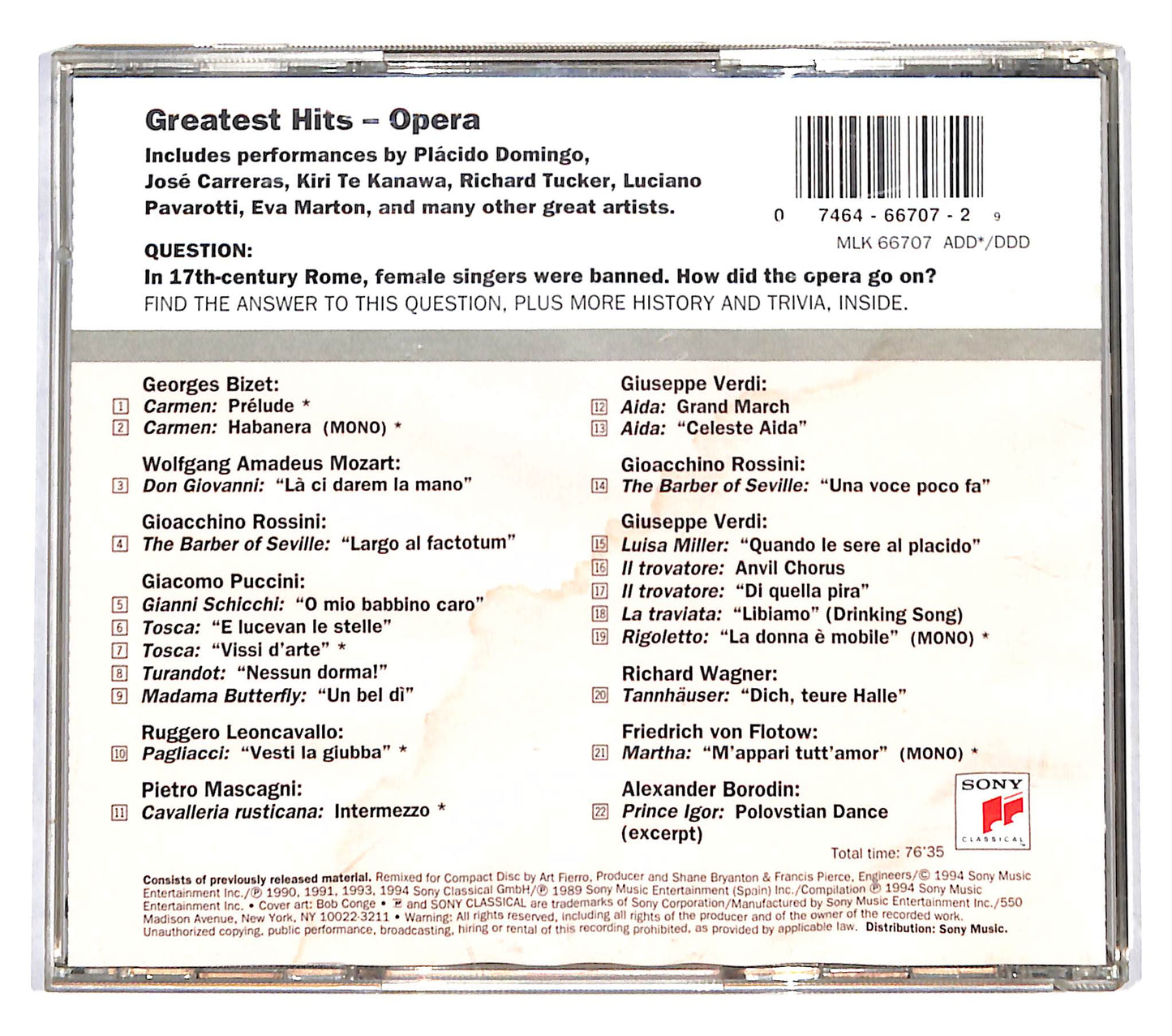EBOND Various - Greatest Hits Opera CD CD139304
