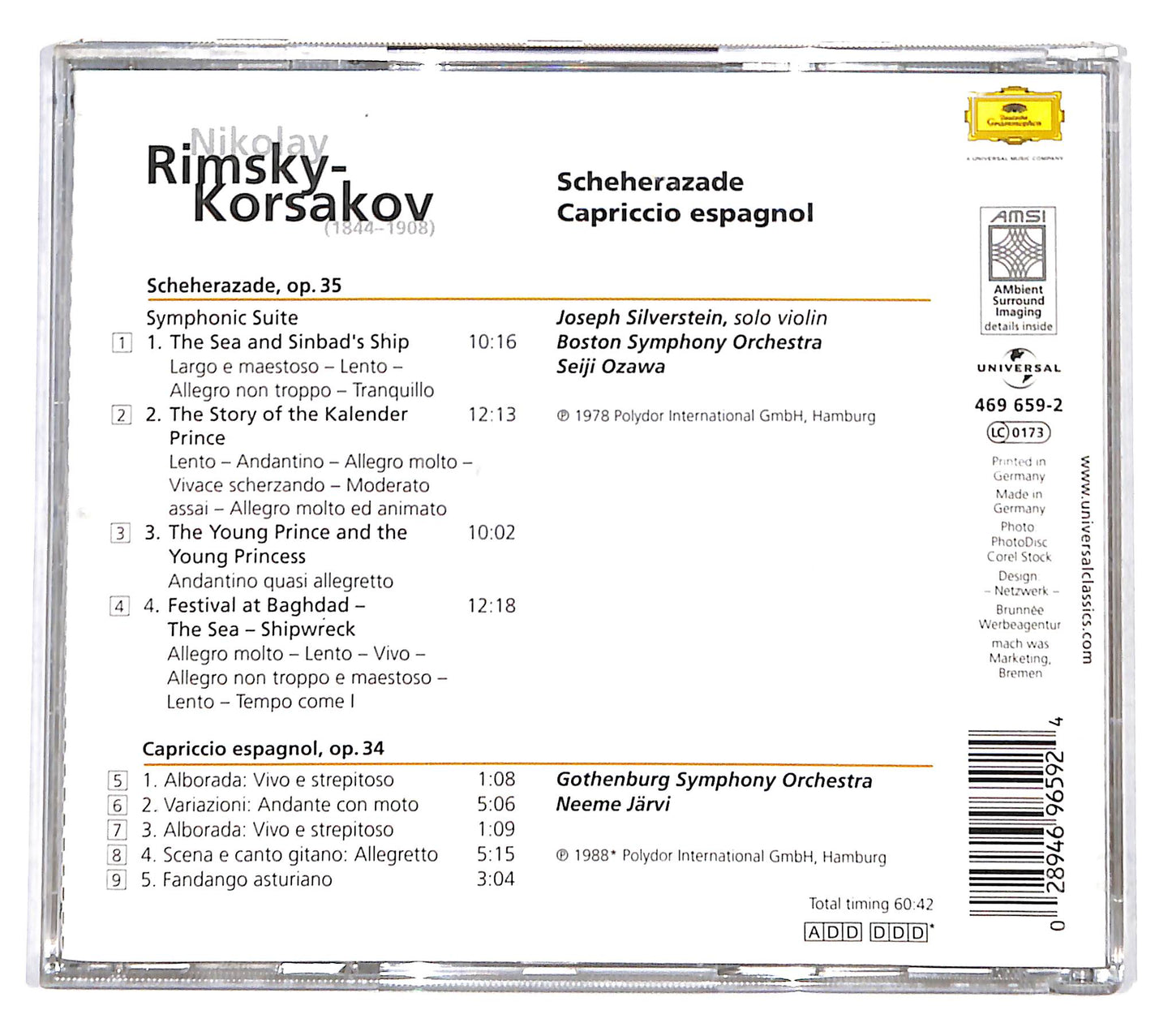 EBOND Nikolai Rimsky-Korsakov - Scheherazade - Capriccio Espagnol CD CD139307