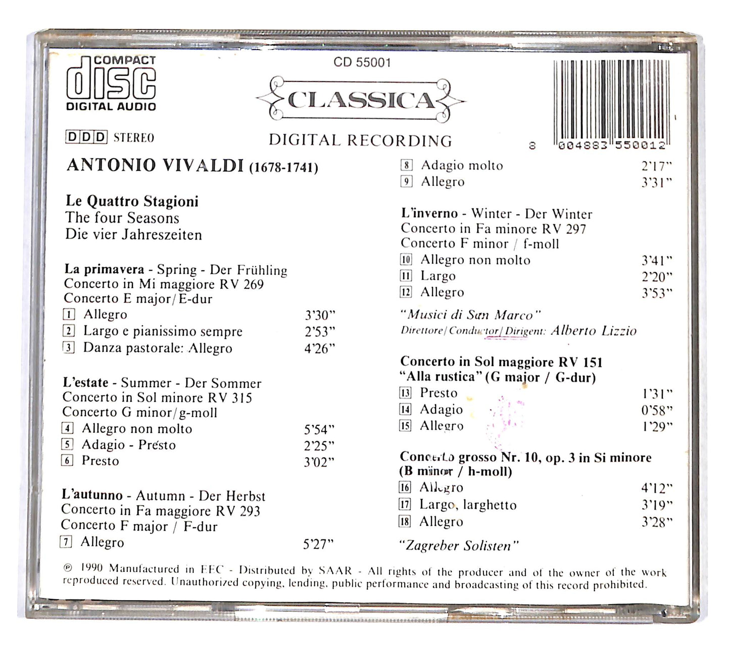 EBOND Vivaldi - Le quattro Stagioni & 2 concerti CD CD139429