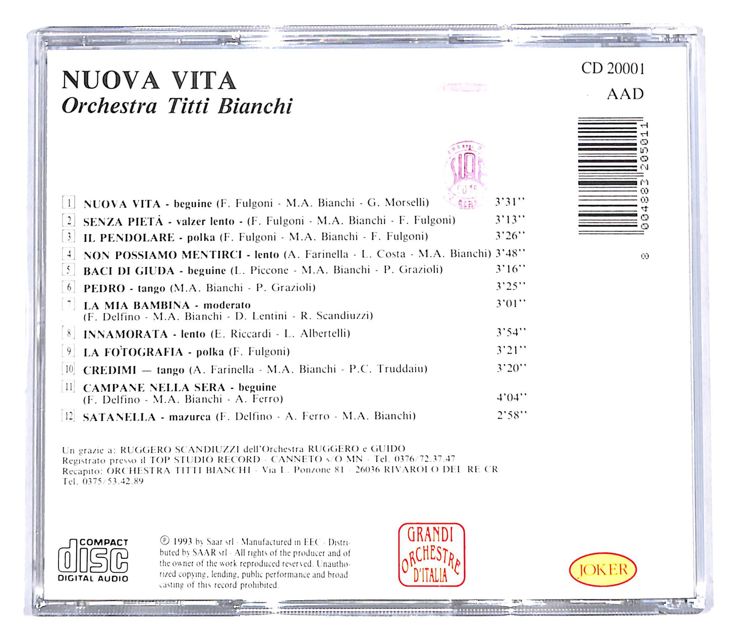 EBOND Orchestra Titti Bianchi - Nuova Vita CD CD139624