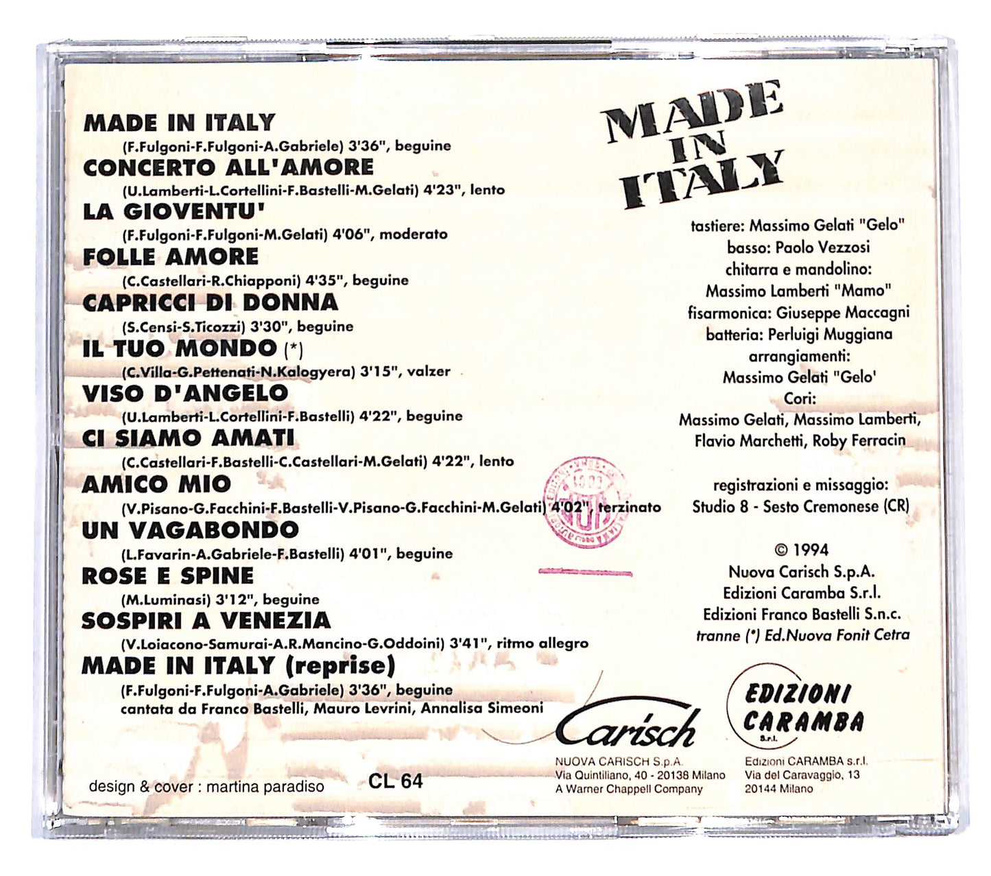 EBOND Franco Bastelli - made in Italy CD CD139627