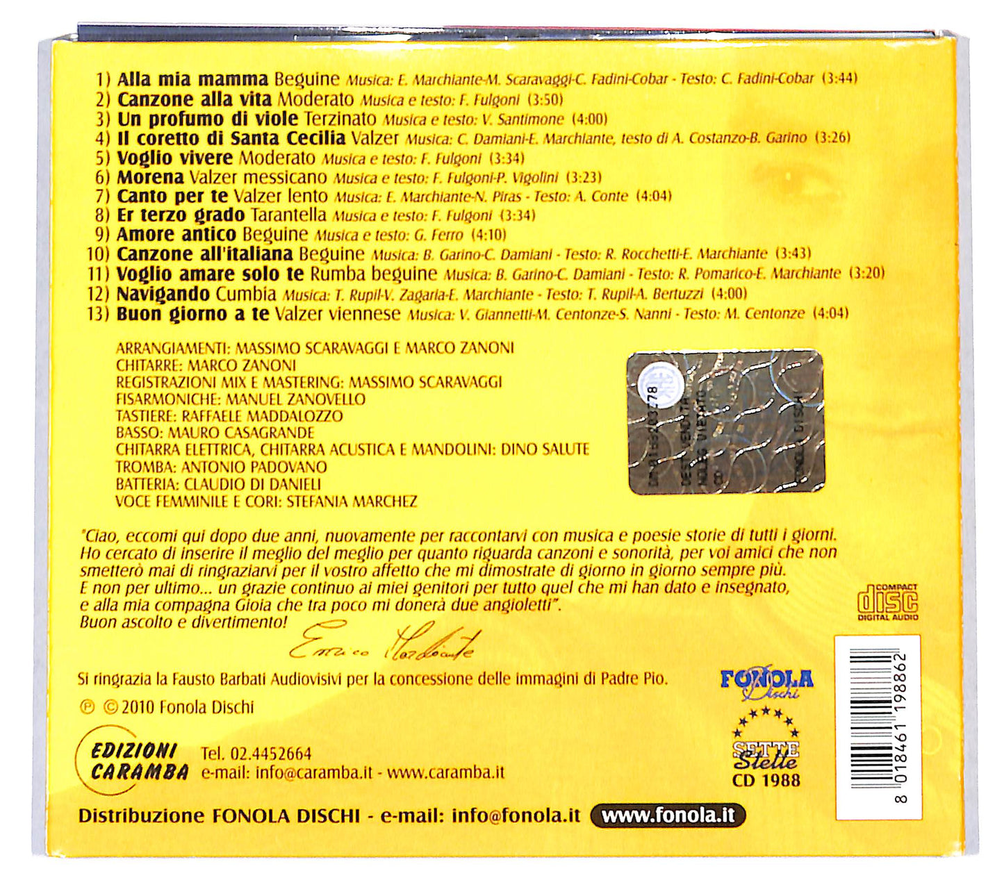 EBOND Enrico Marchiante - Un Profumo di viole DIGIPACK CD CD139642
