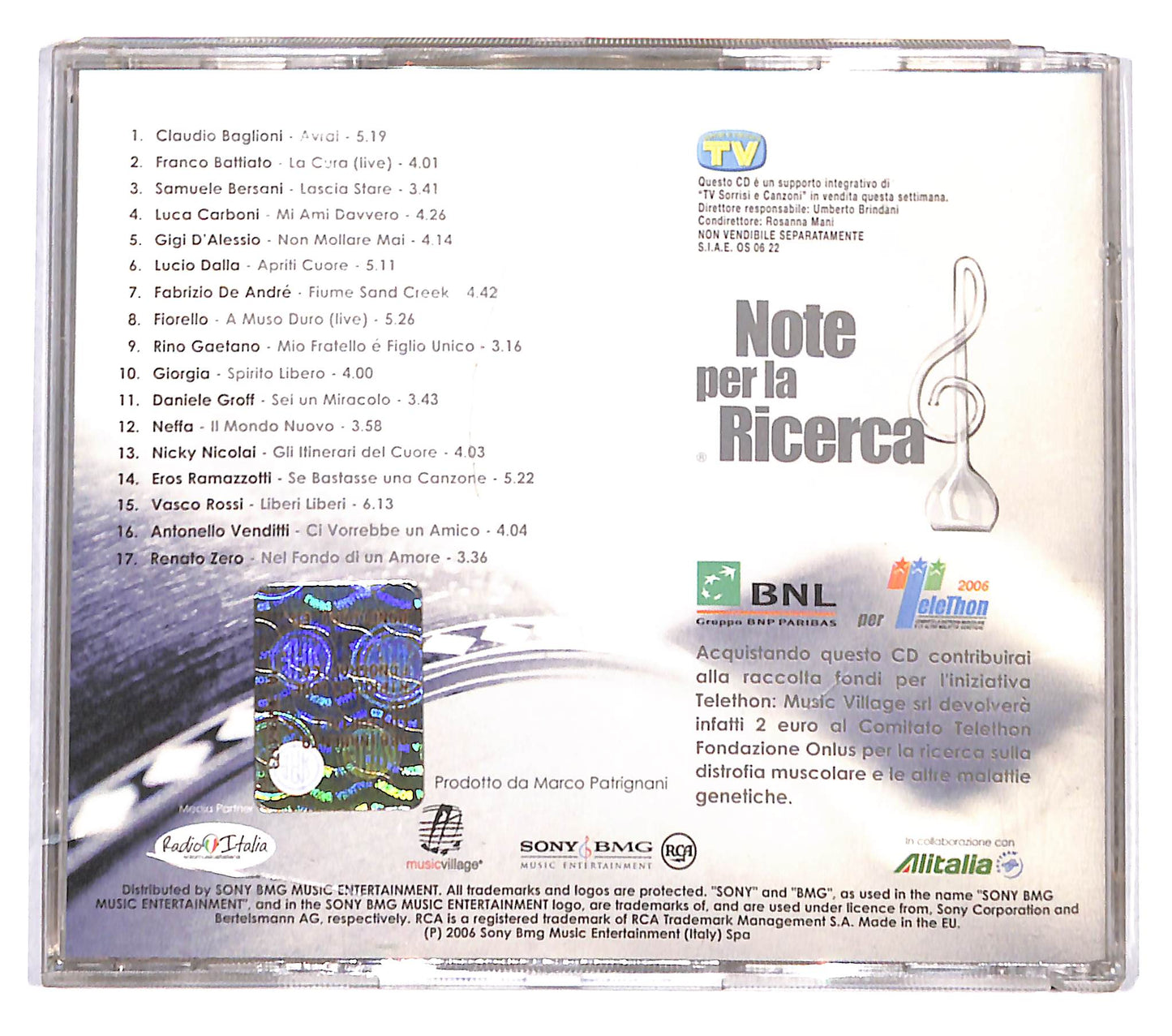 EBOND Various - Note Per La Ricerca Per Telethon 2006 CD CD139701