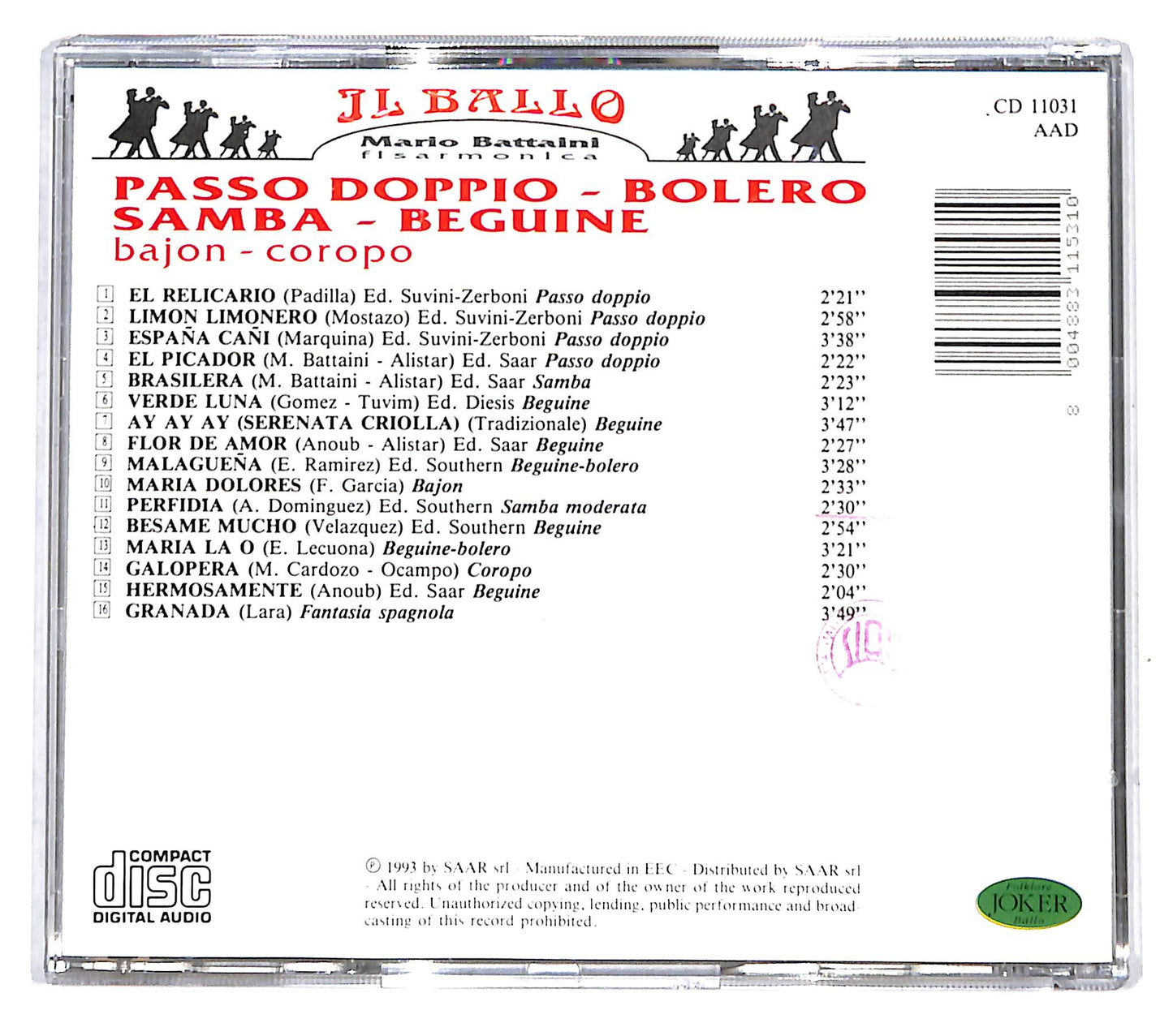 EBOND Mario Battaini - Passo Doppio Bolero Samba Beguine CD CD139812