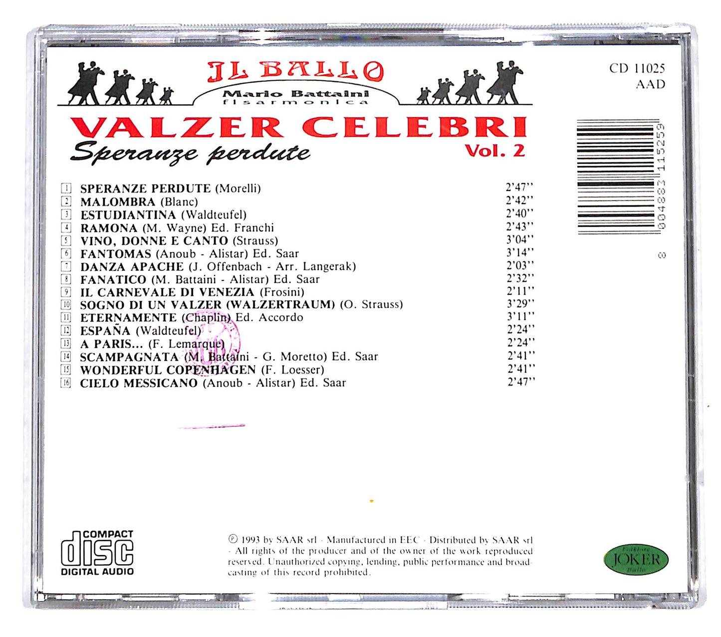 EBOND Mario Battaini - Valzer Celebri Vol. 2 - Speranze Perdute CD CD139814