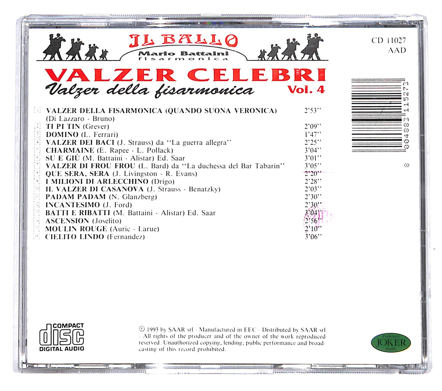 EBOND Mario Battaini - Valzer Celebri Vol.4 Valzer Della Fisarmonica CD CD139816