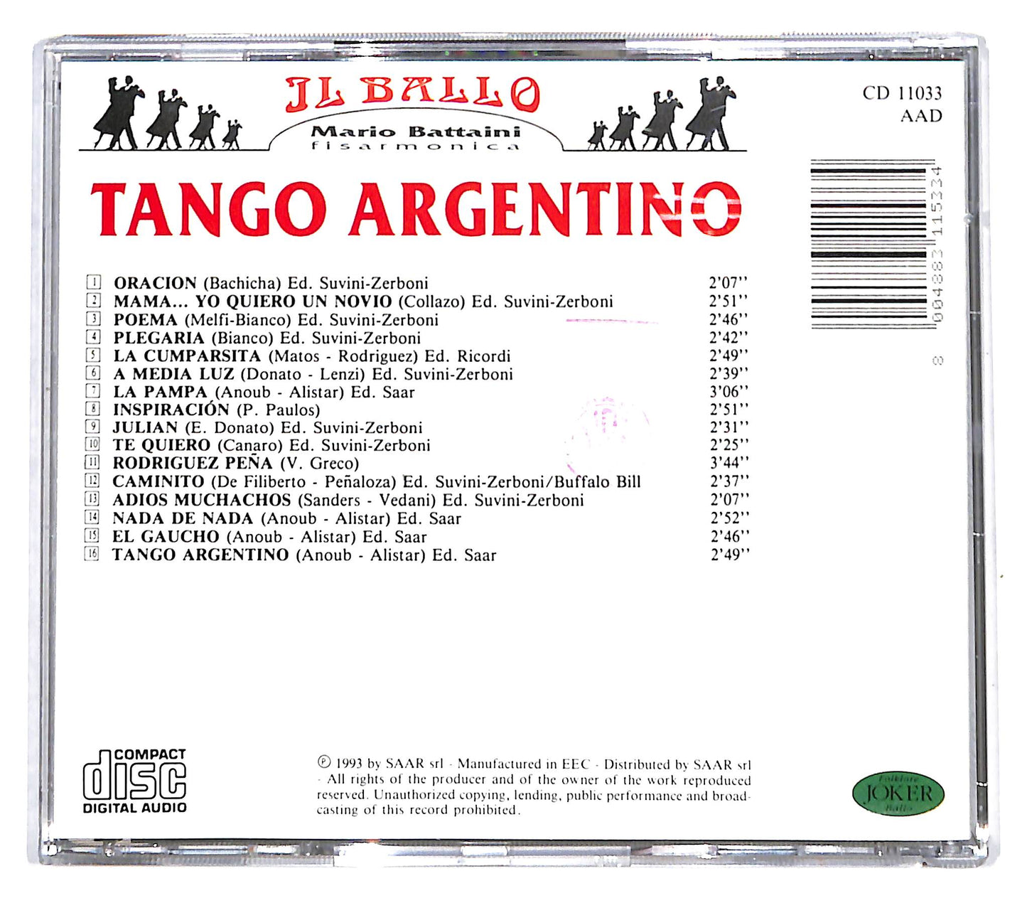 EBOND Mario Battaini - Tango Argentino CD CD139833
