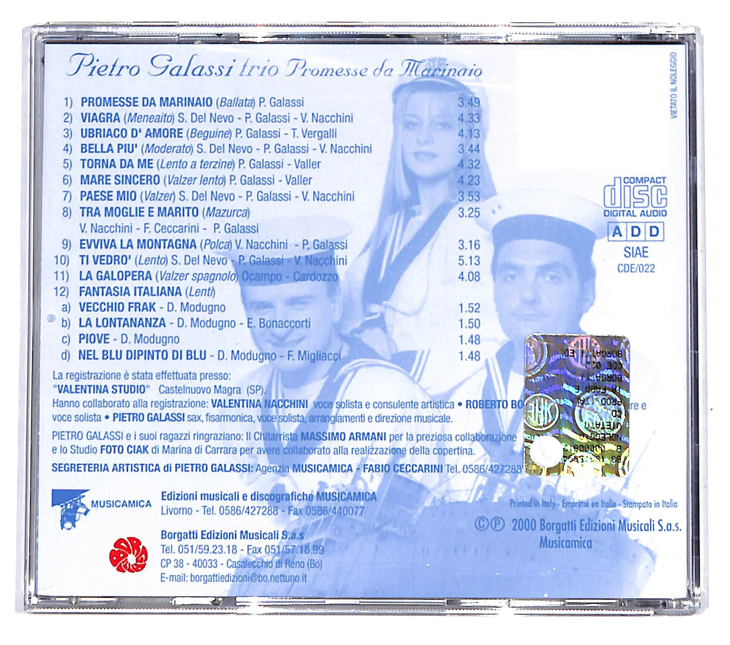 EBOND Pietro Galassi Trio - Promesse da Marinaio CD CD139835