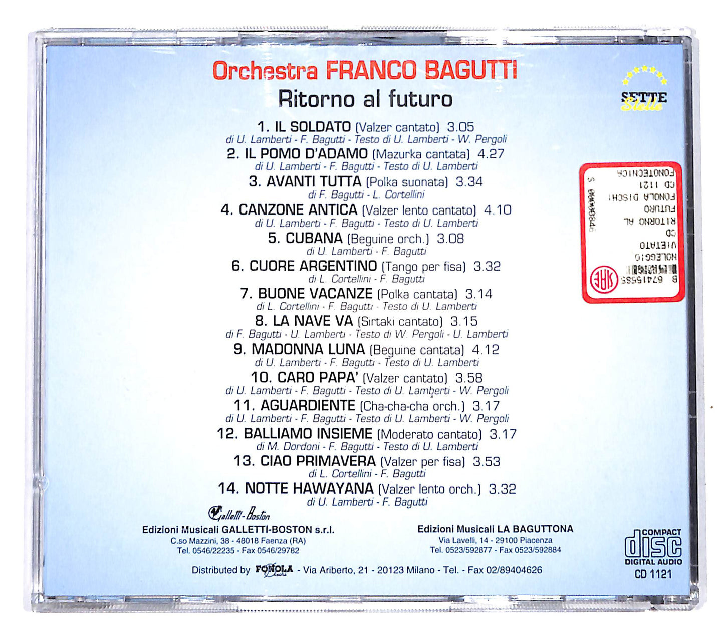 EBOND Orchestra Spettacolo Franco Bagutti - Ritorno al futuro CD CD139934