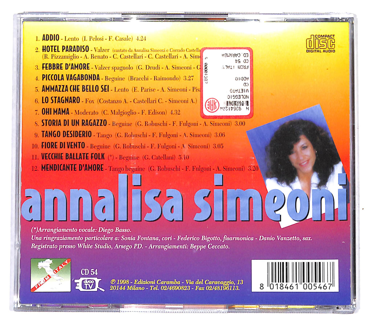 EBOND Annalisa Simeoni - Addio CD CD139961