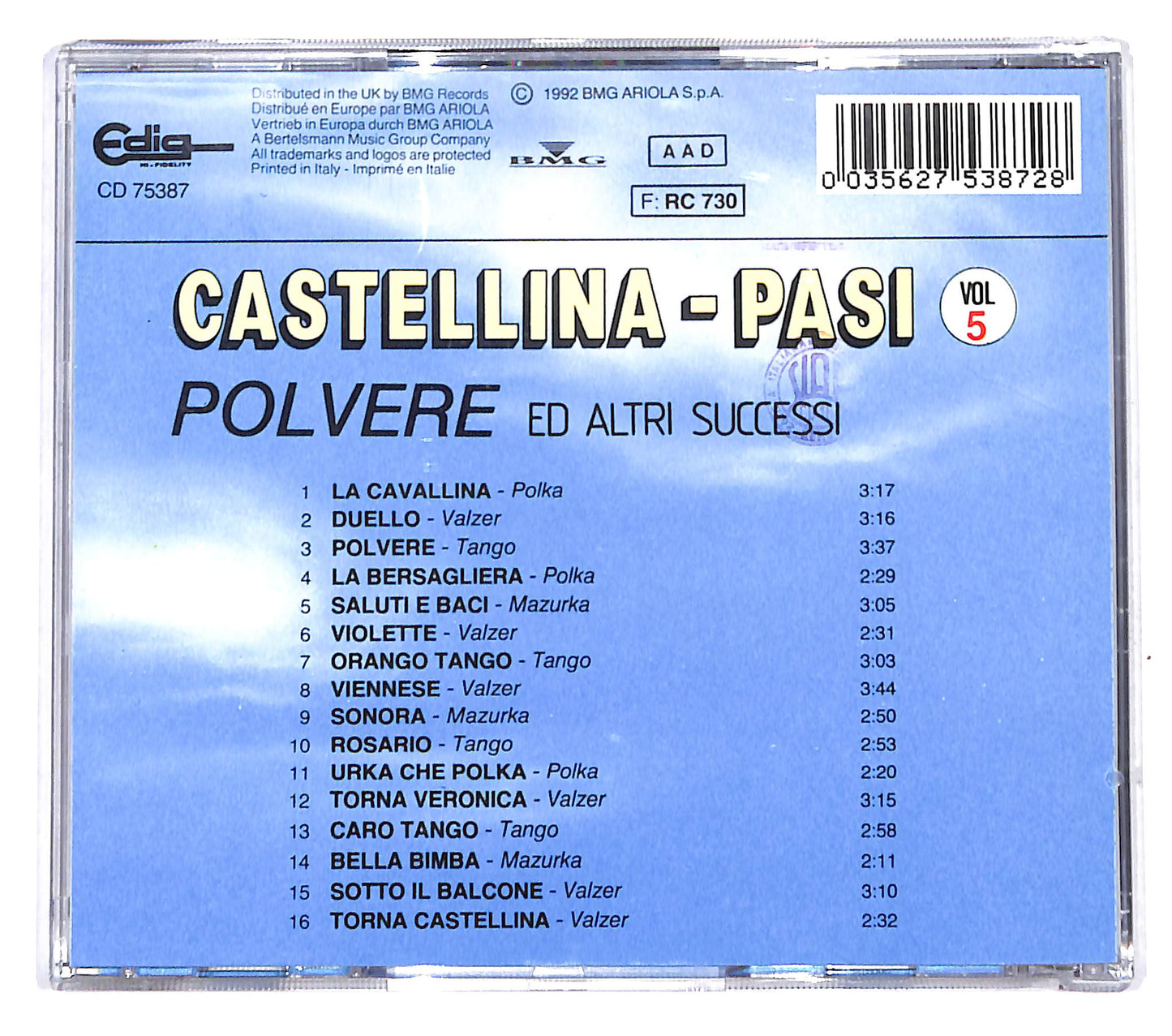 EBOND Castellina - Pasi - Polvere ed altri successi vol.5 CD CD140024