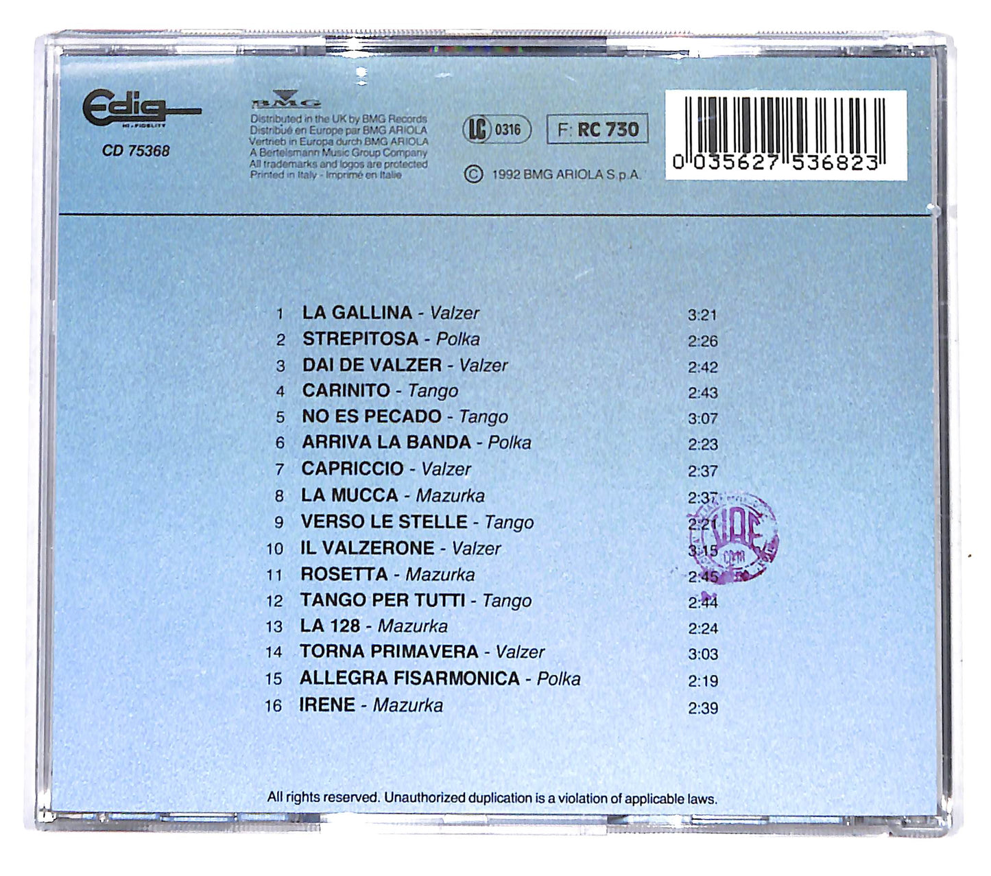 EBOND Castellina - Pasi - Il Valzerone ed altri successi vol.3 CD CD140025