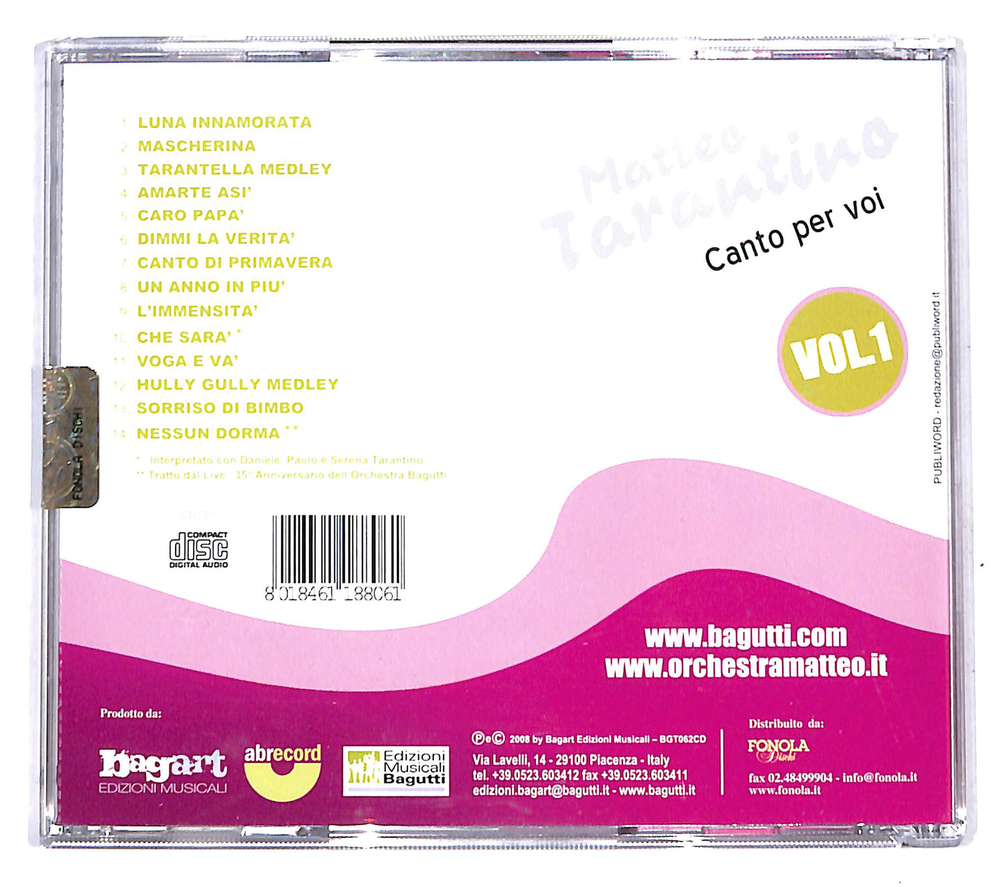 EBOND Matteo Tarantino - Canto Per Voi Vol.1 CD CD140058