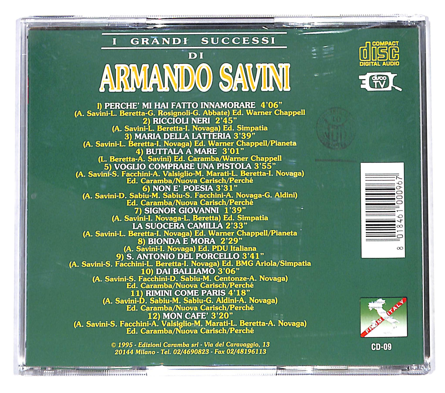 EBOND Armando Savini - i grandi successi di Armando Savini CD CD140107
