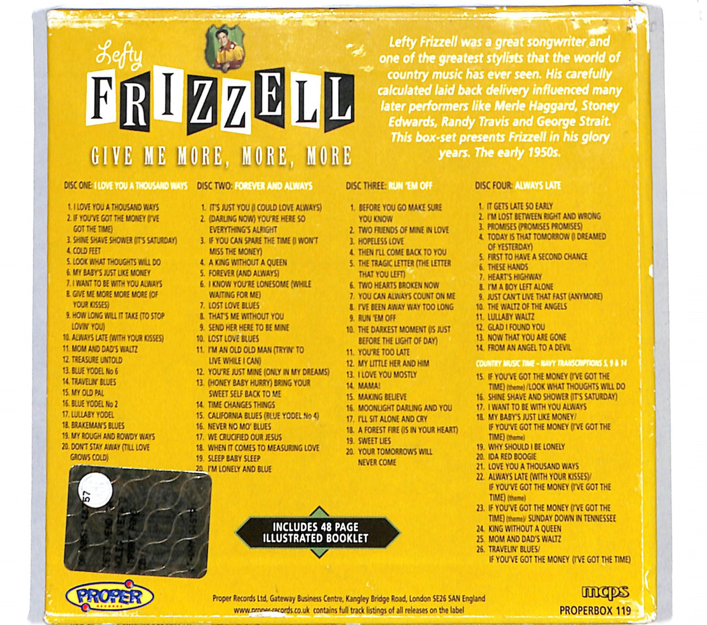 EBOND Lefty Frizzell - Give Me More, More, More CD CD140256