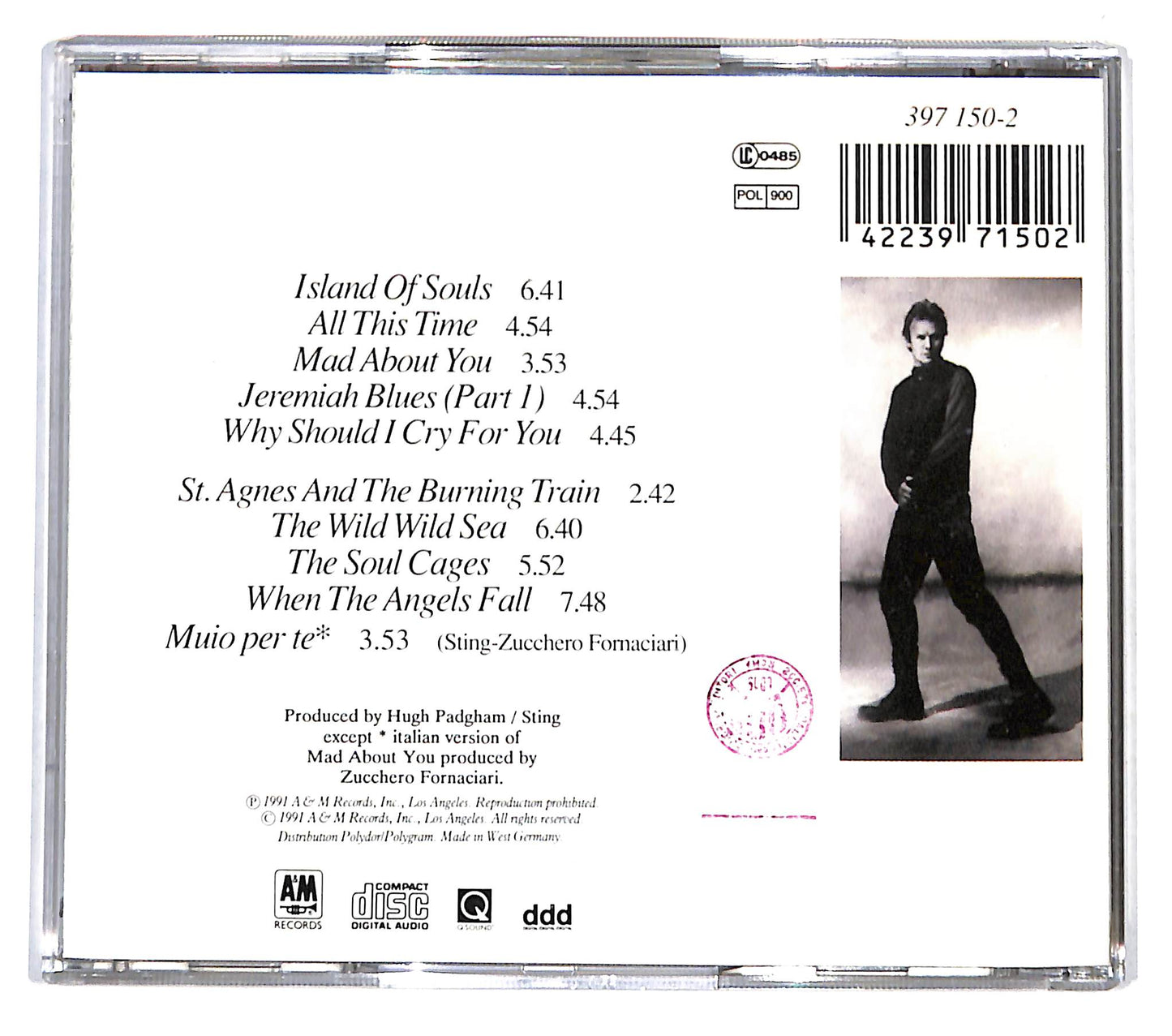 EBOND Sting - The Soul Cages CD CD140358