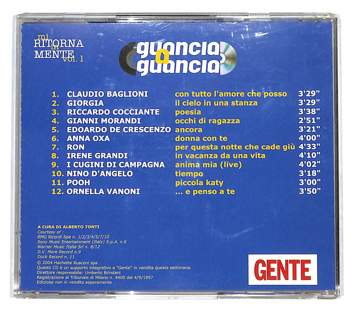 EBOND Various - Guancia a Guancia mi ritorni in mente vol.1 CD CD140605