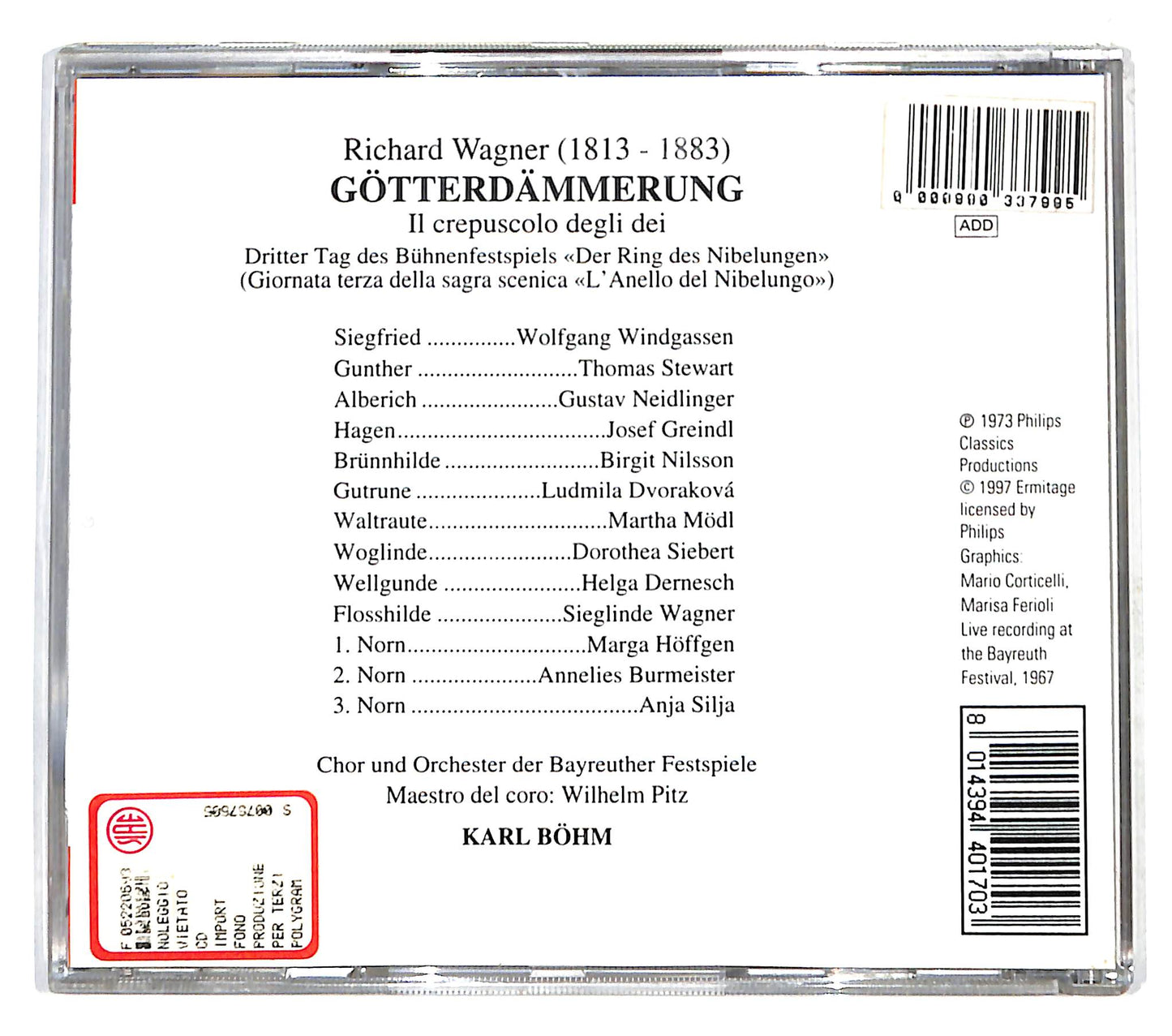 EBOND Richard Wagner Gotterdammerung - il crepuscolo degli dei CD CD140638