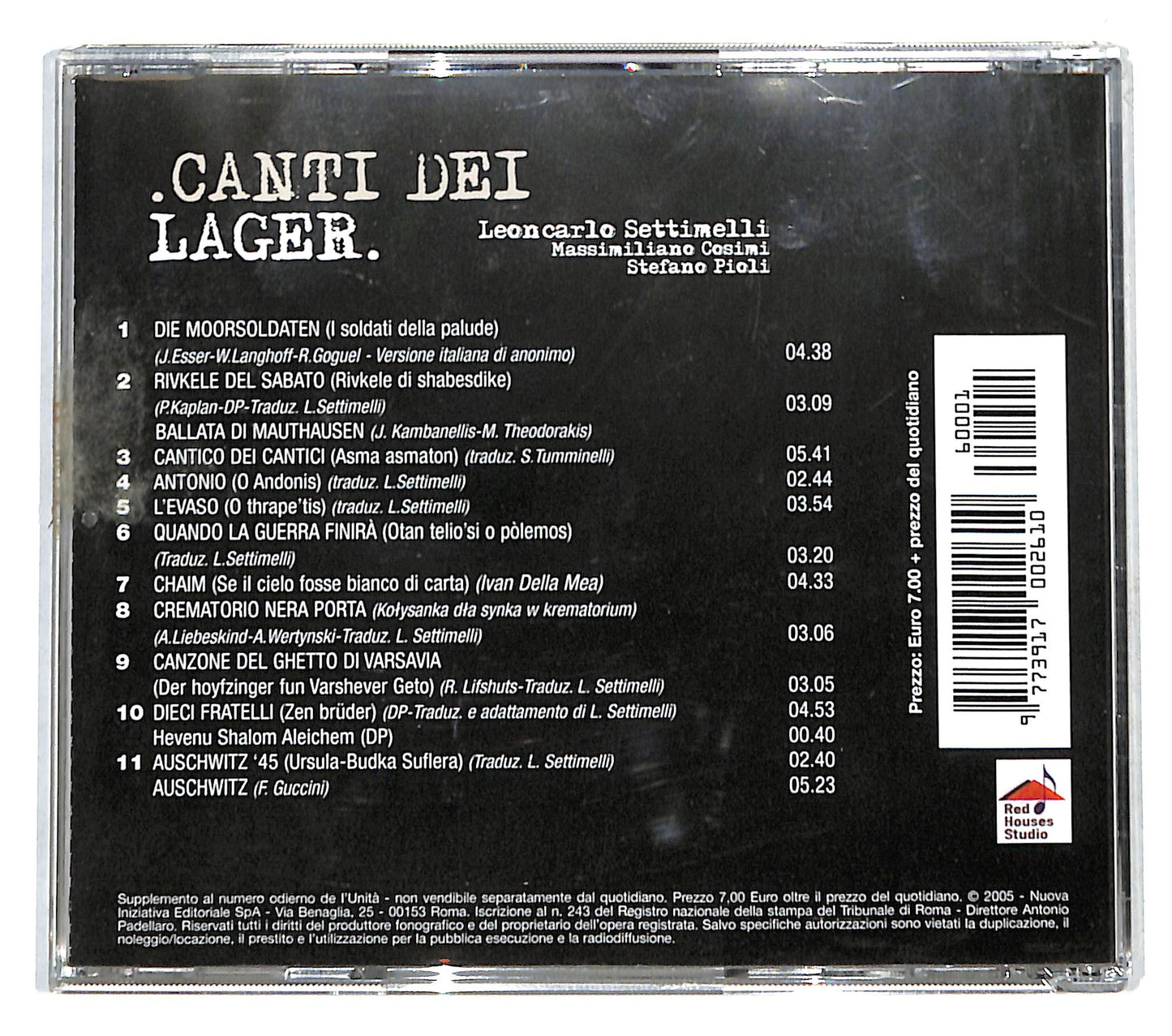 EBOND Leoncarlo Settimelli - Canti dei lager EDITORIALE CD CD140645