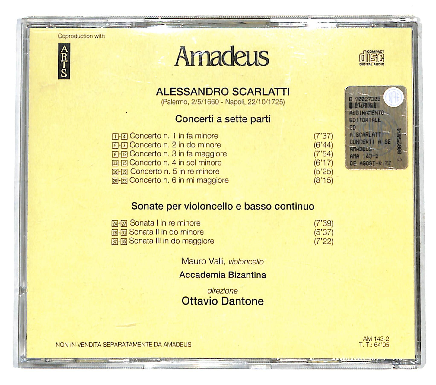 EBOND Alessandro Scarlatti - Concerti A Sette Parti CD CD140654