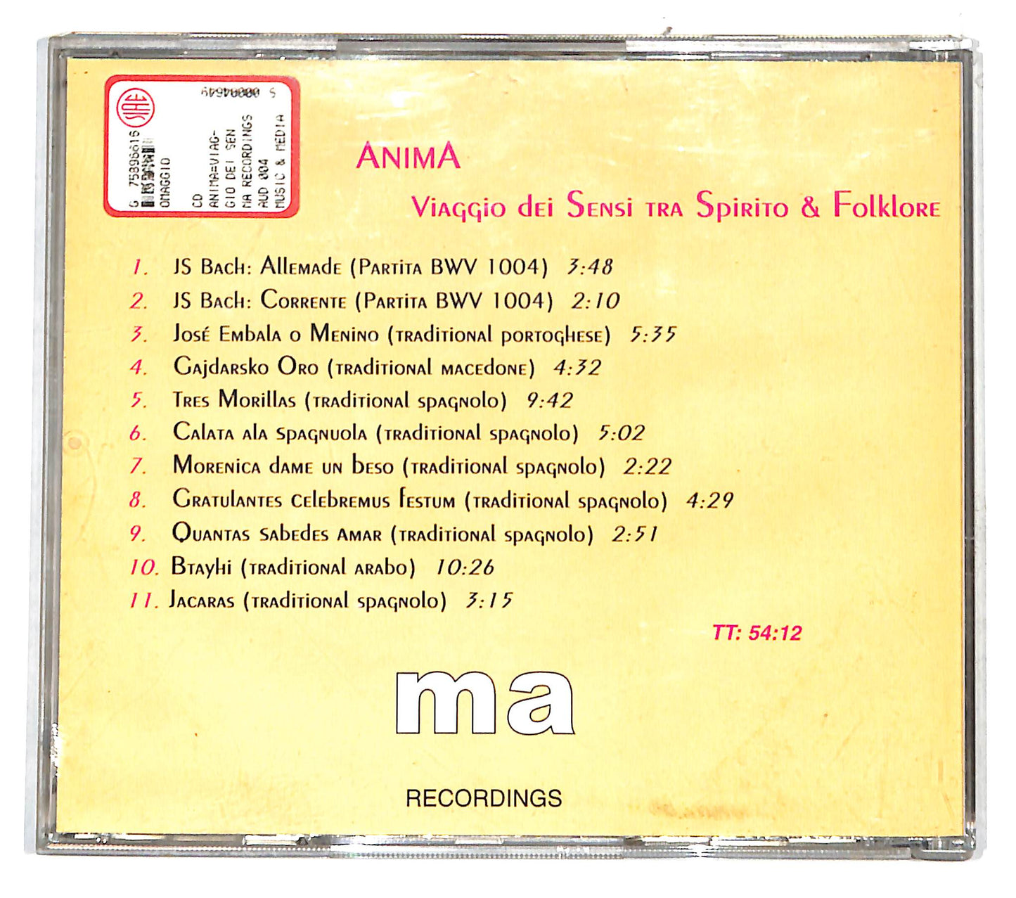 EBOND Various - Anima - Viaggio Dei Sensi Tra Spirito E Folklore CD CD140658