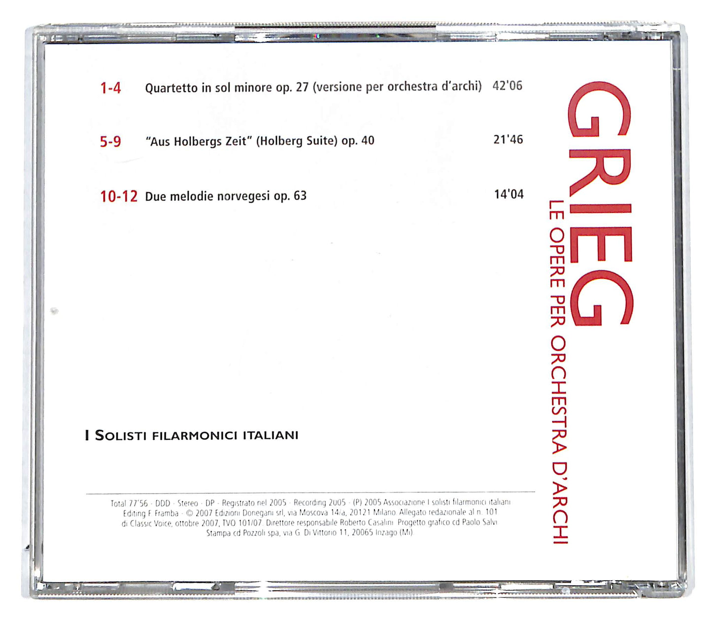 EBOND Edvard Grieg - Le Opere Per Orchestra D'Archi CD CD140733