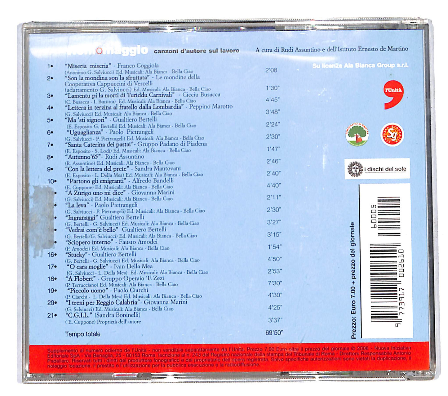 EBOND Various - vieni o maggio canzoni d'autore sul lavoro CD CD140931