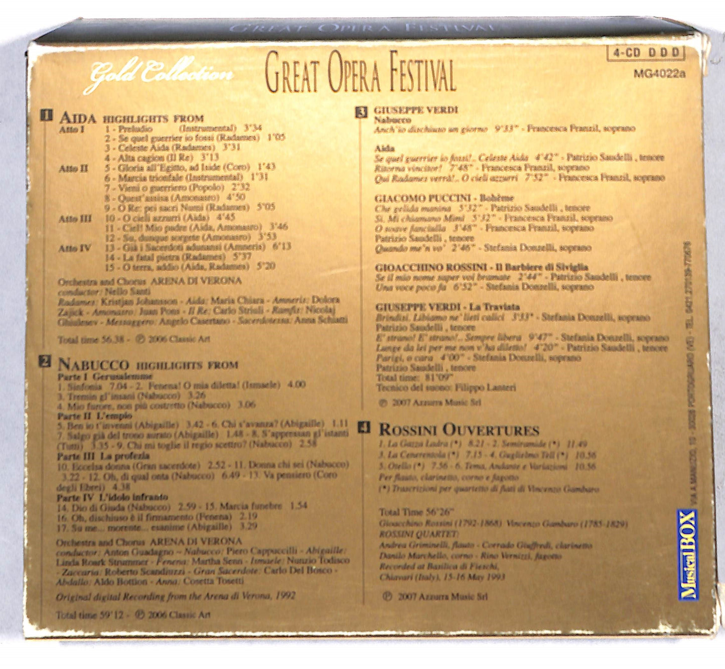 EBOND Various - Great Opera Festival - Gold Collection CD CD140949