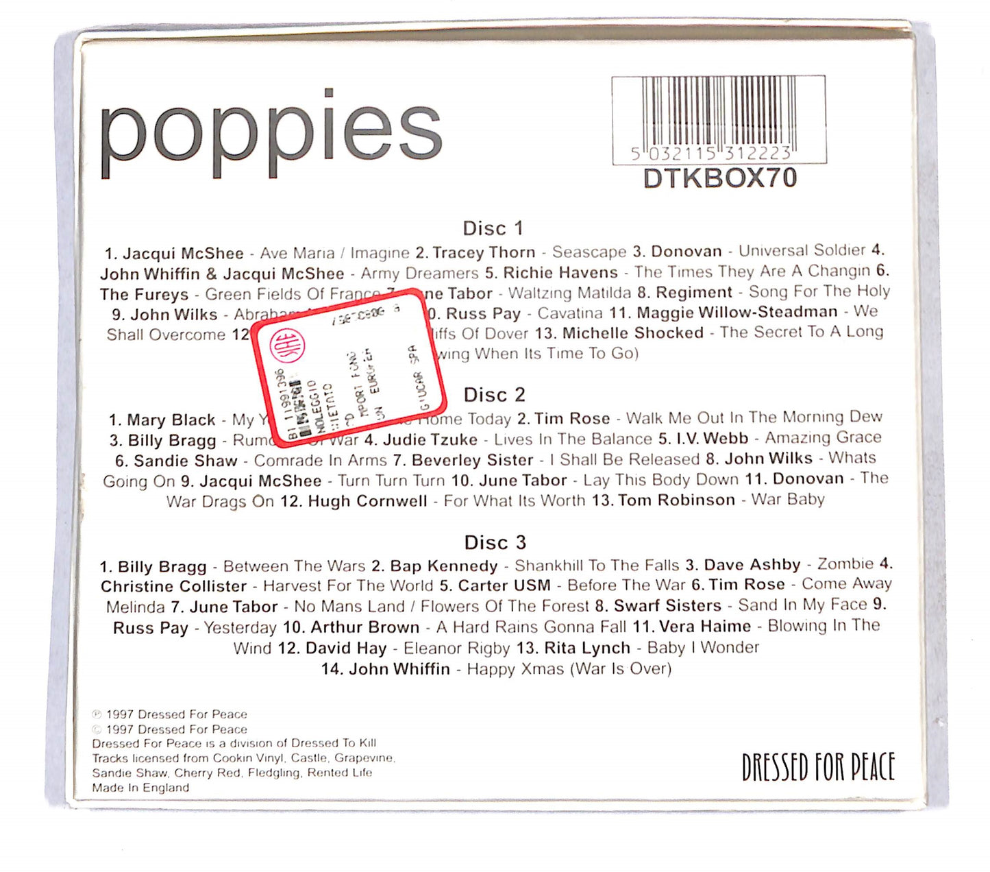 EBOND Various - Poppies The Ultimate Peace Album CD CD141008