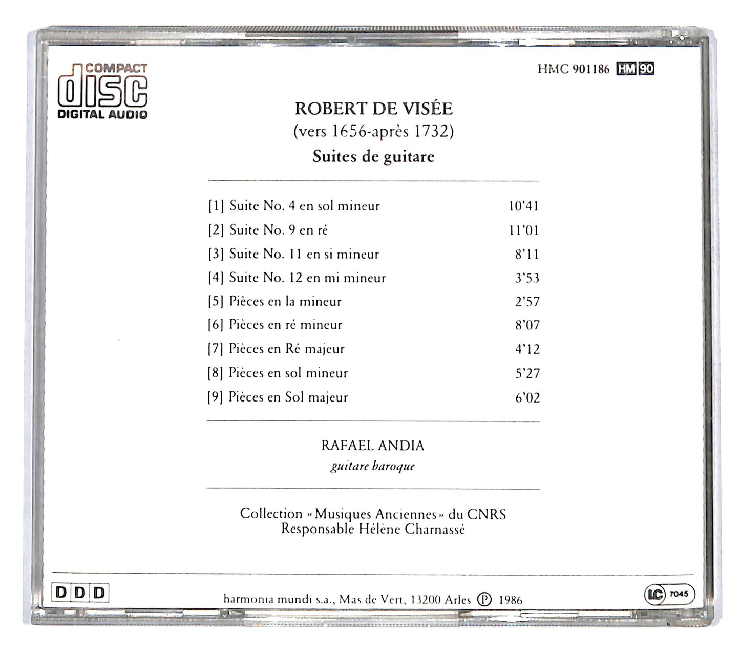 EBOND Robert de Visee , Rafael Andia - Suites de Guitare CD CD141047
