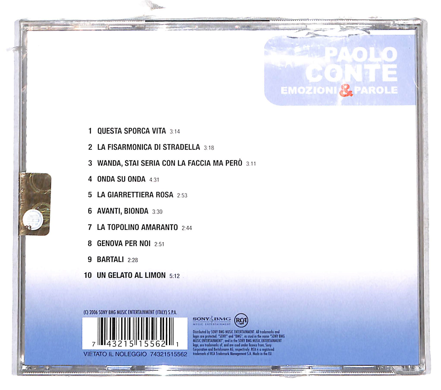 EBOND Paolo Conte - Emozioni & Parole CD CD141508