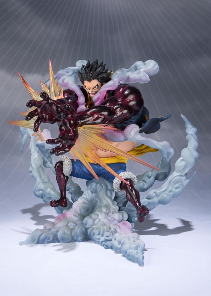 Statua One Piece FiguartsZERO in PVC Monkey D. Luffy Gear 4 Leo Bazooka Ristampa 18 cm