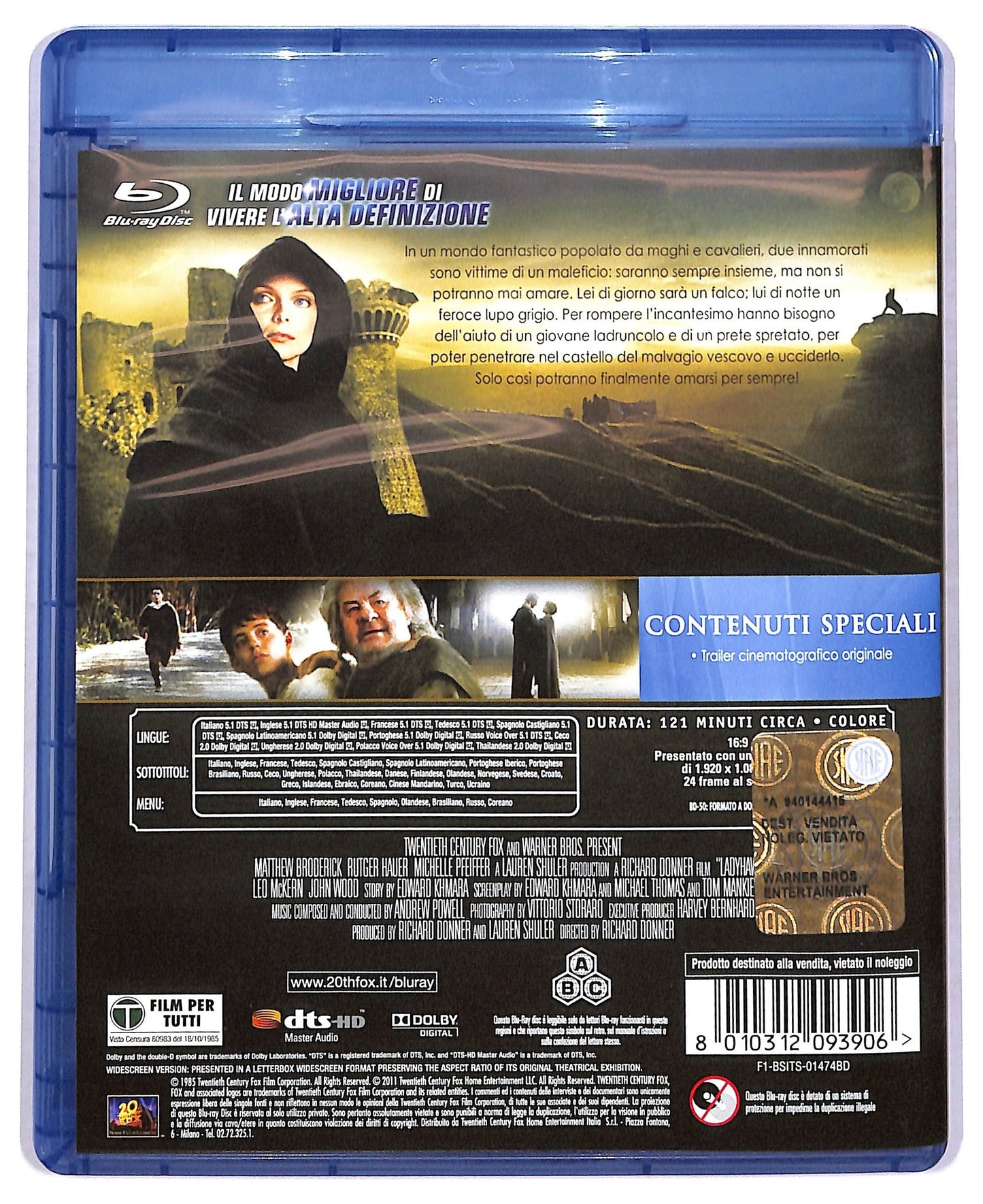 EBOND ladyhawke BLURAY BLURAY BLURAY D778978