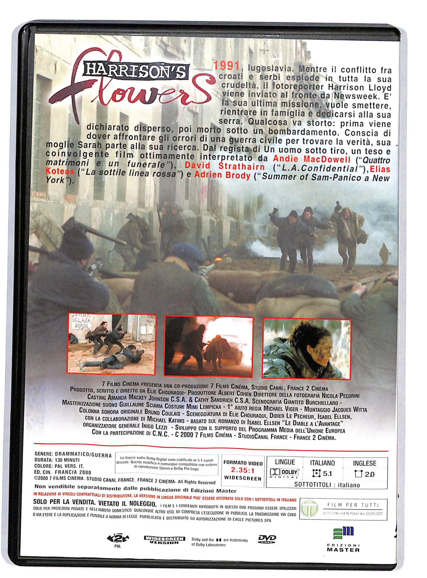 EBOND Harrison's Flowers EDITORIALE DVD D821113