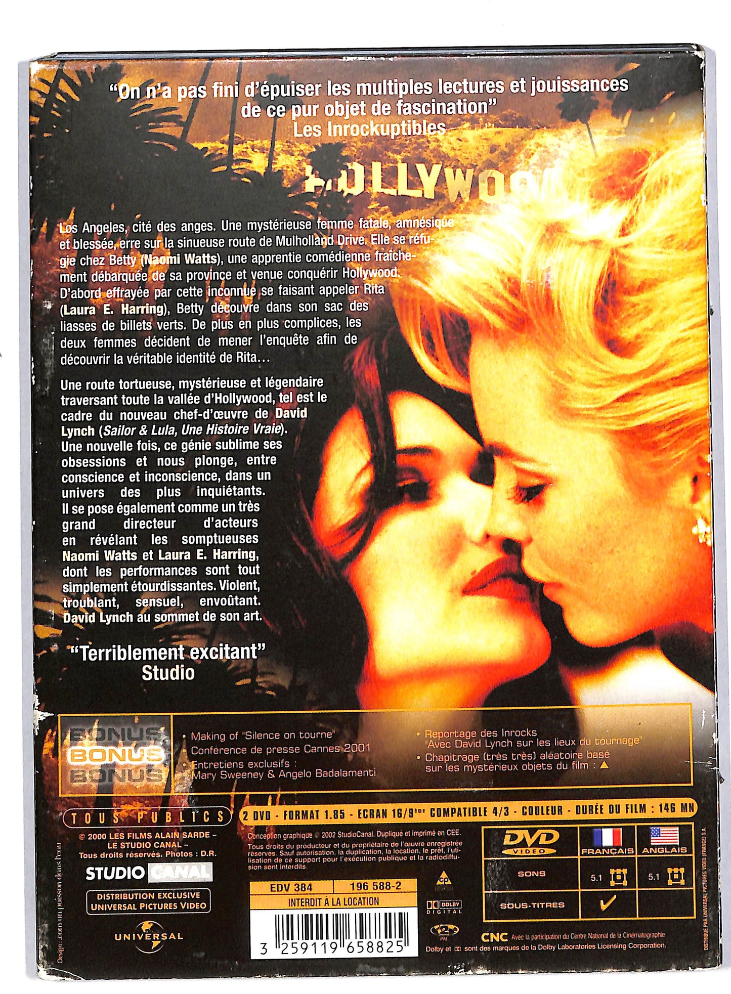 EBOND Mulholland Drive - NO ITA edizione 2 dischi DIGIPACK DVD DB557409