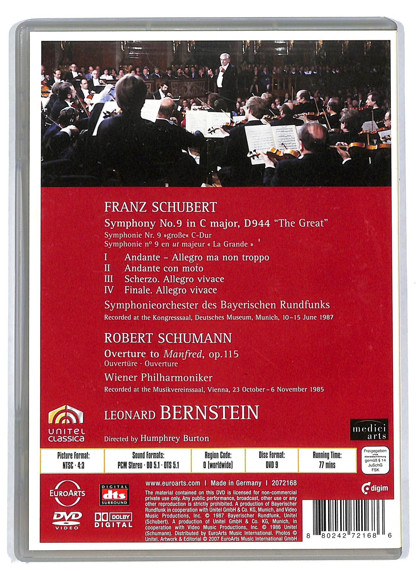EBOND Schubert Symphony No 9 - Schumann Manfred Overture DVD DB562248
