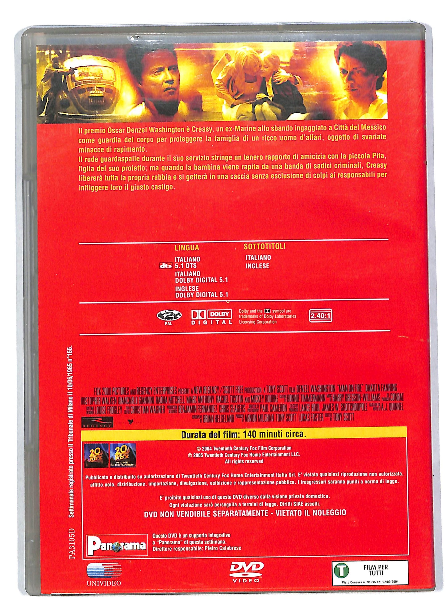 EBOND Man on Fire - Il fuoco della vendetta EDITORIALE DVD DB575301