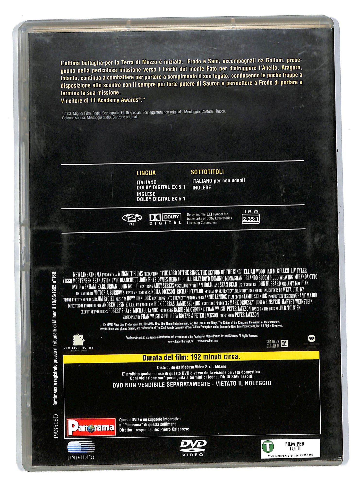 EBOND Il Signore degli Anelli - Il ritorno del re EDITORIALE DVD DB575362