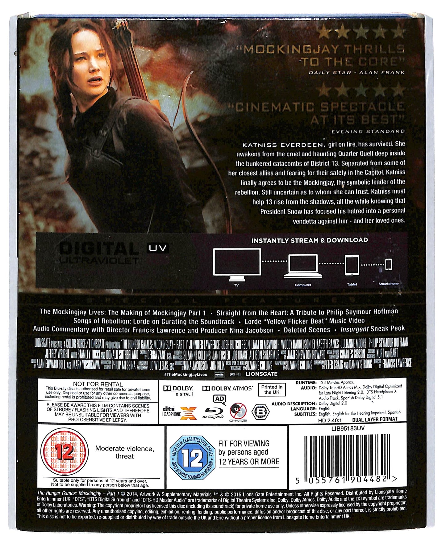 EBOND The Hunger Games - Mockingjay Part 1 EDIZIONE UK BLURAY DB577638