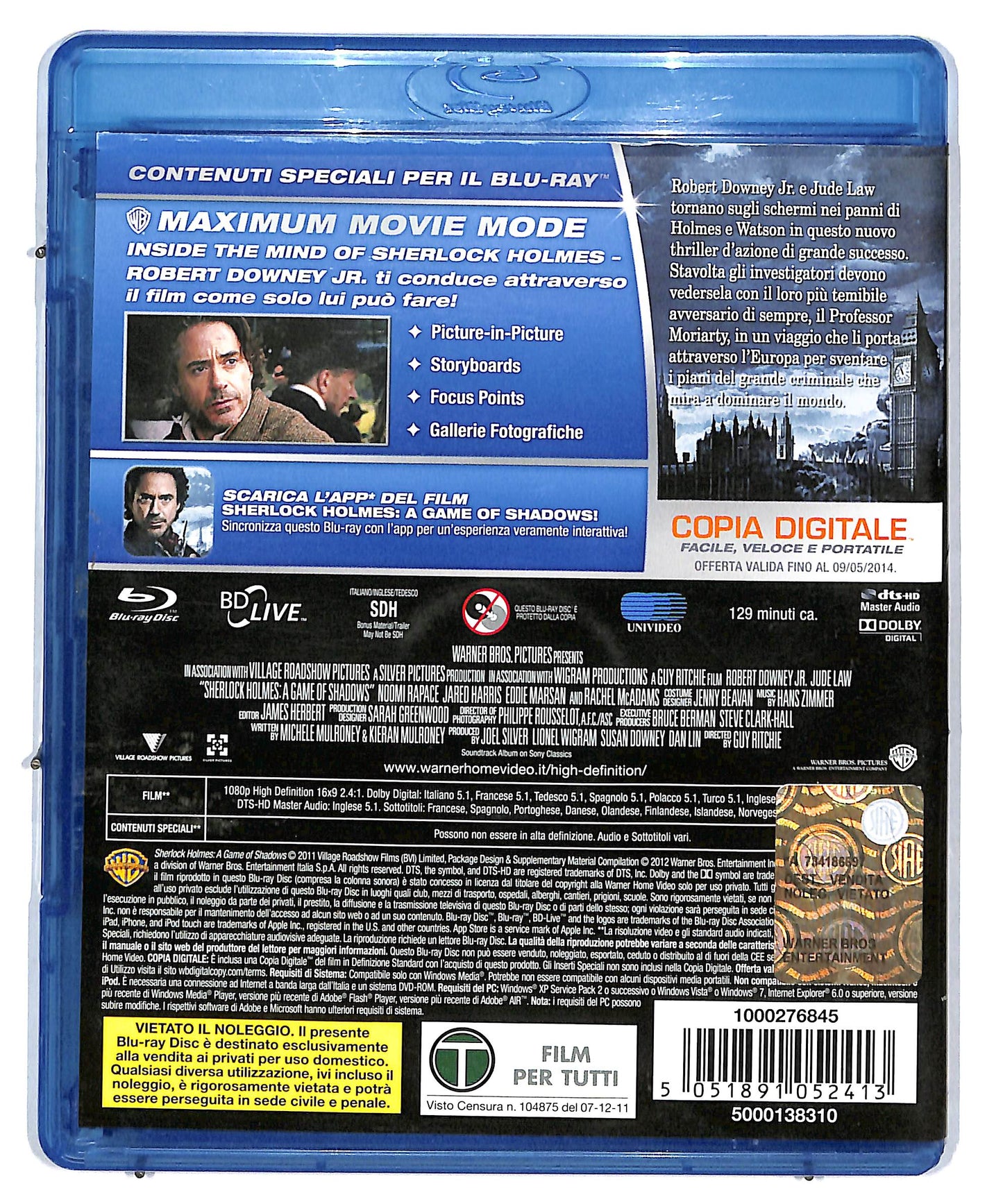 EBOND Sherlock Holmes - Gioco di ombre BLURAY DB578317