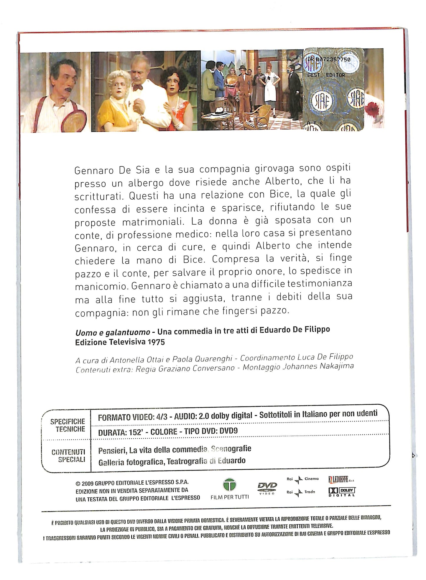 EBOND Uomo e galantuomo - le commedie di eduardo EDITORIALE DVD DB579240