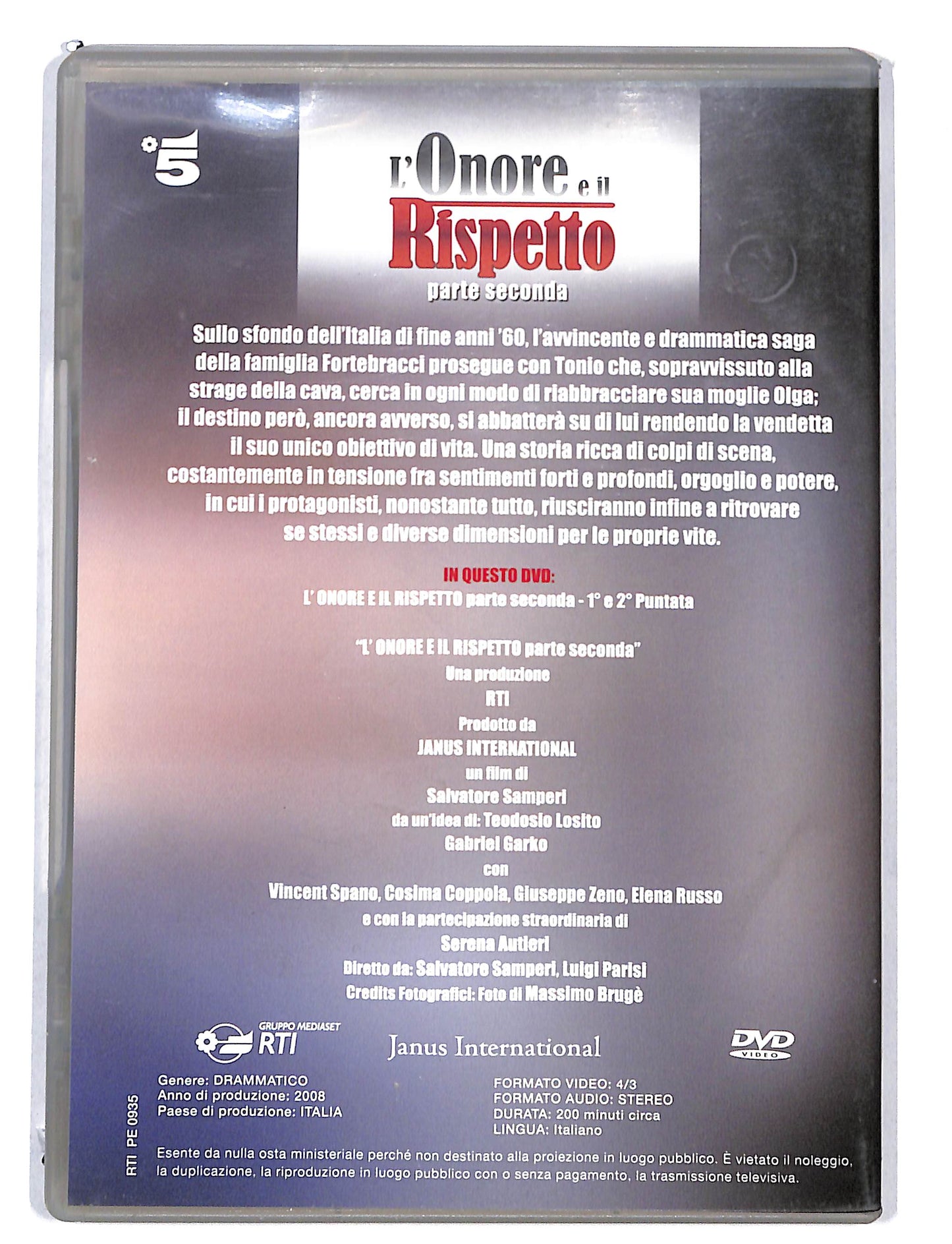 EBOND L'onore e il Rispetto parte seconda - prima e seconda puntata DVD DB580640