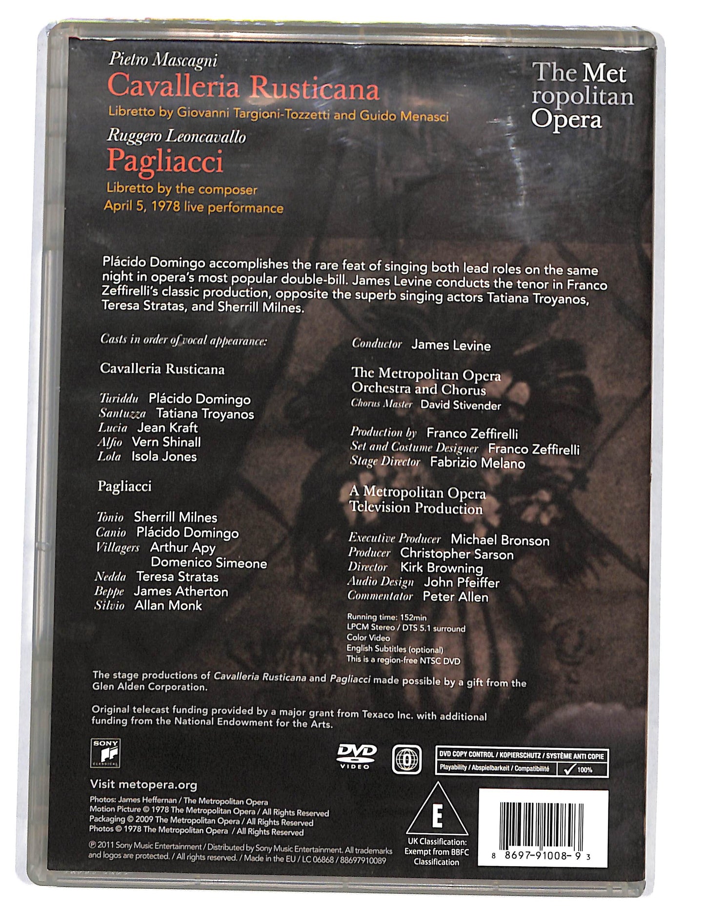 EBOND Mascagni - Cavalleria rusticana - Leoncavallo - Pagliacci DVD DB582360