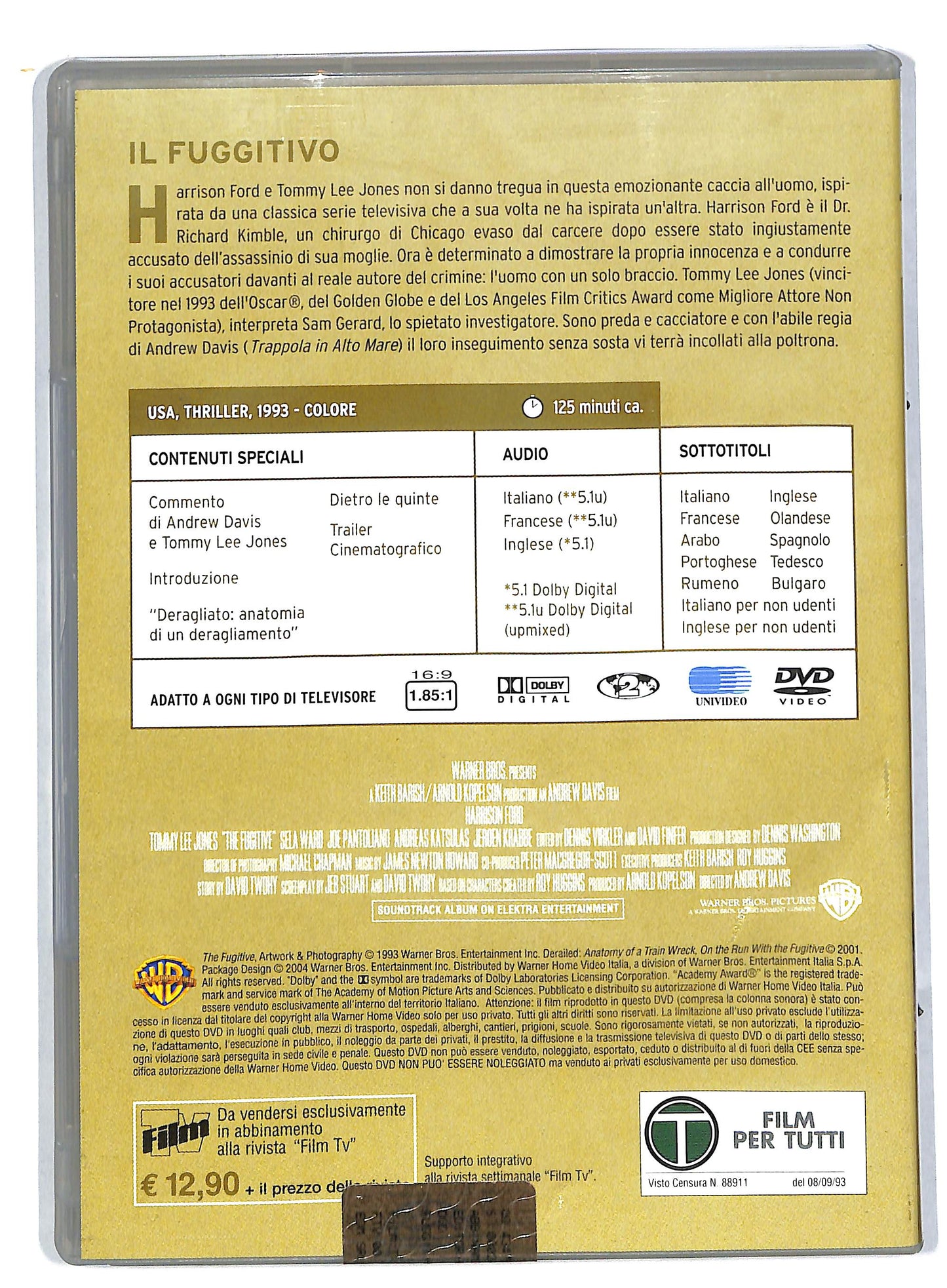 EBOND Il fuggitivo EDITORIALE DVD DB583225