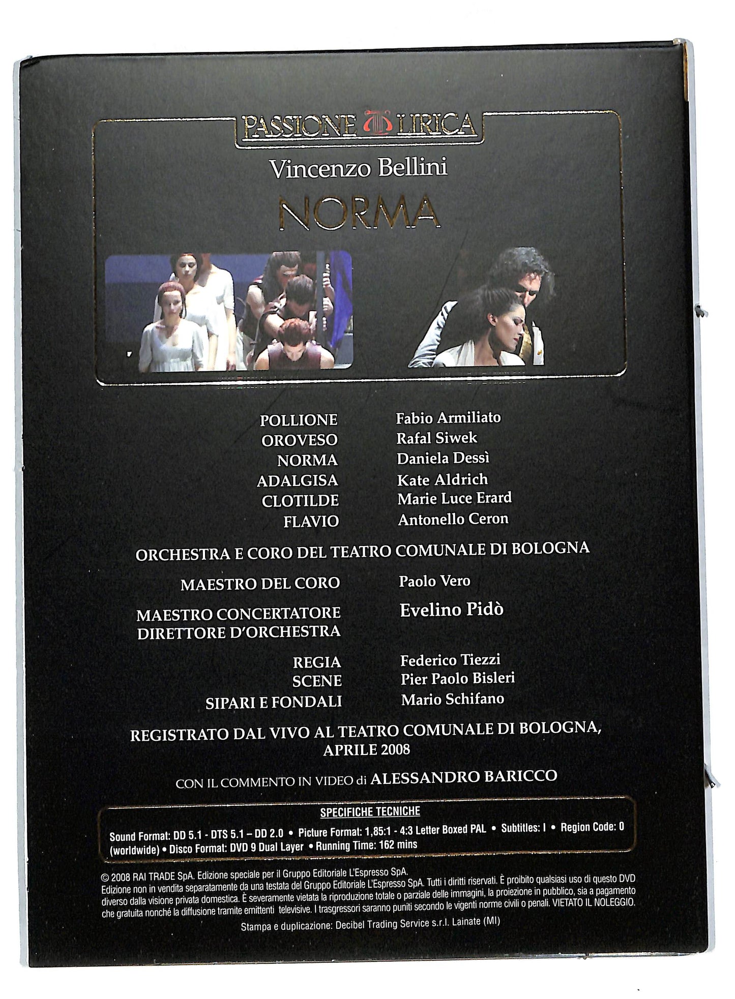 EBOND Norma - Vincenzo bellini Passione Lirica EDITORIALE DVD DB584616