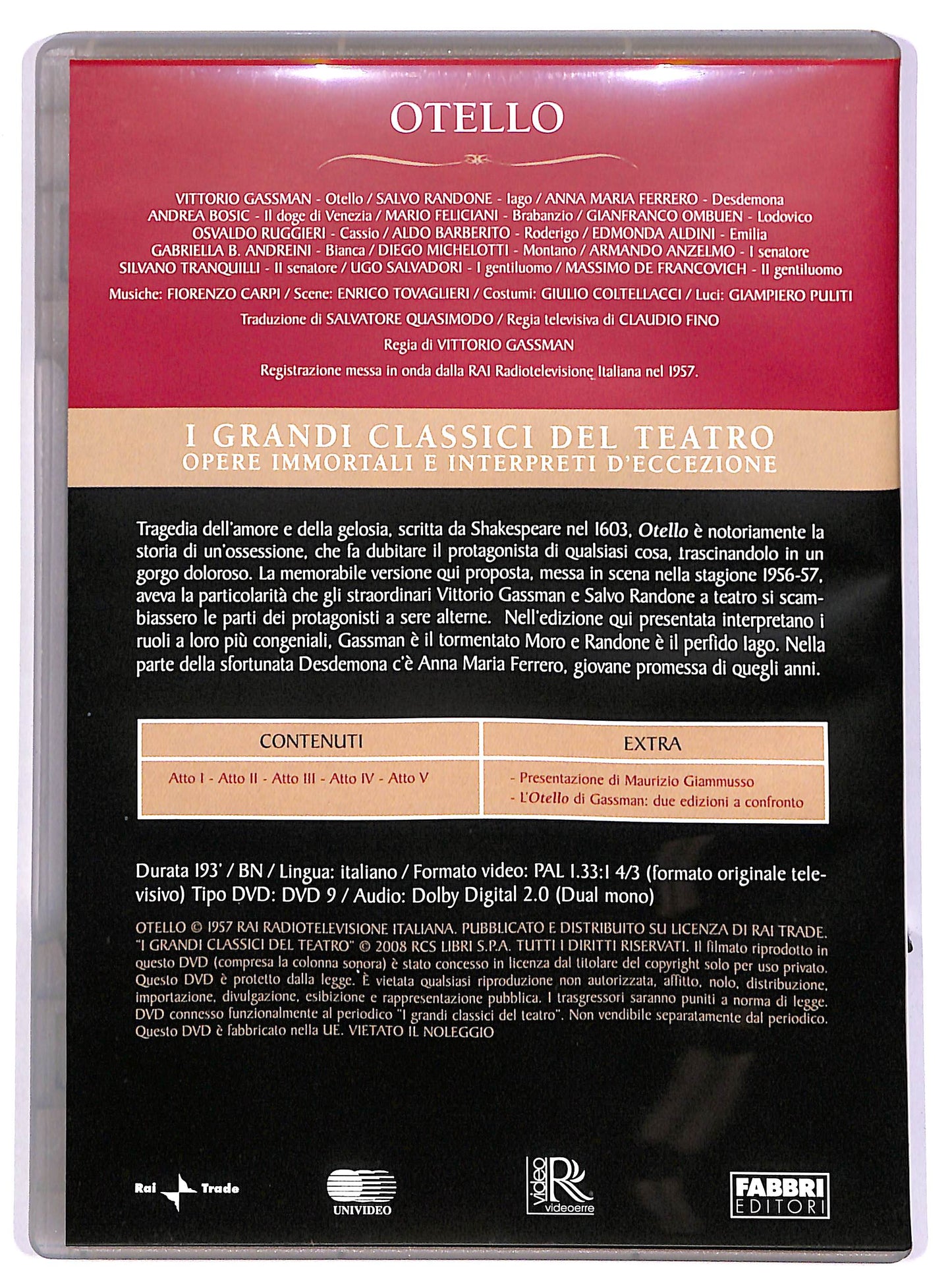 EBOND I grandi classici del teatro - Otello EDITORIALE DVD DB585143
