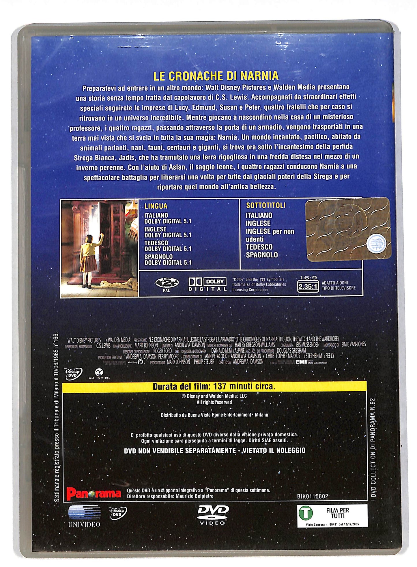 EBOND Le cronache di Narnia - Il leone la strega e EDITORIALE DVD DB585658
