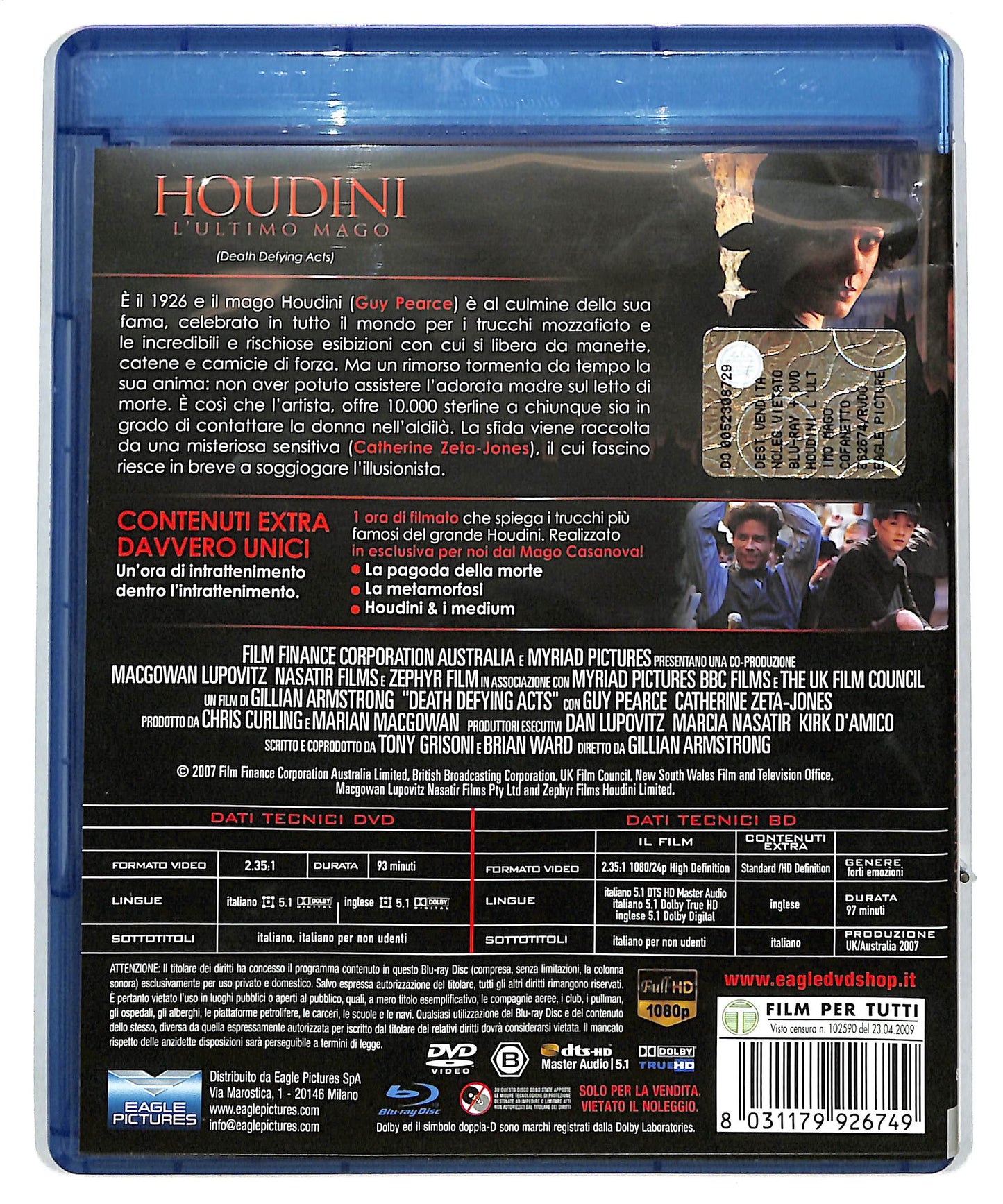 EBOND Houdini L'ultimo mago BLURAY + DVD BLURAY DB588121